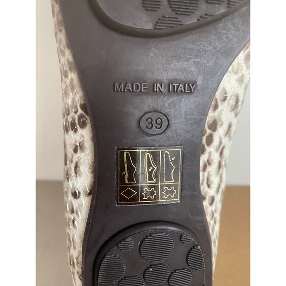 Jimmy Choo Beige Python Embossed Leather Ballet Flats Women- Size 39 - Picture 8 of 8